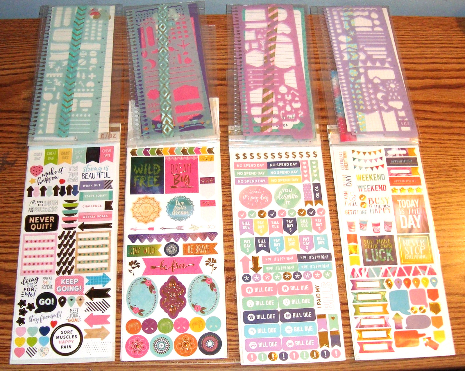 4 Recollections Creative Year Planner Stickers & Stencil Sets - NEW & DIFFERENT