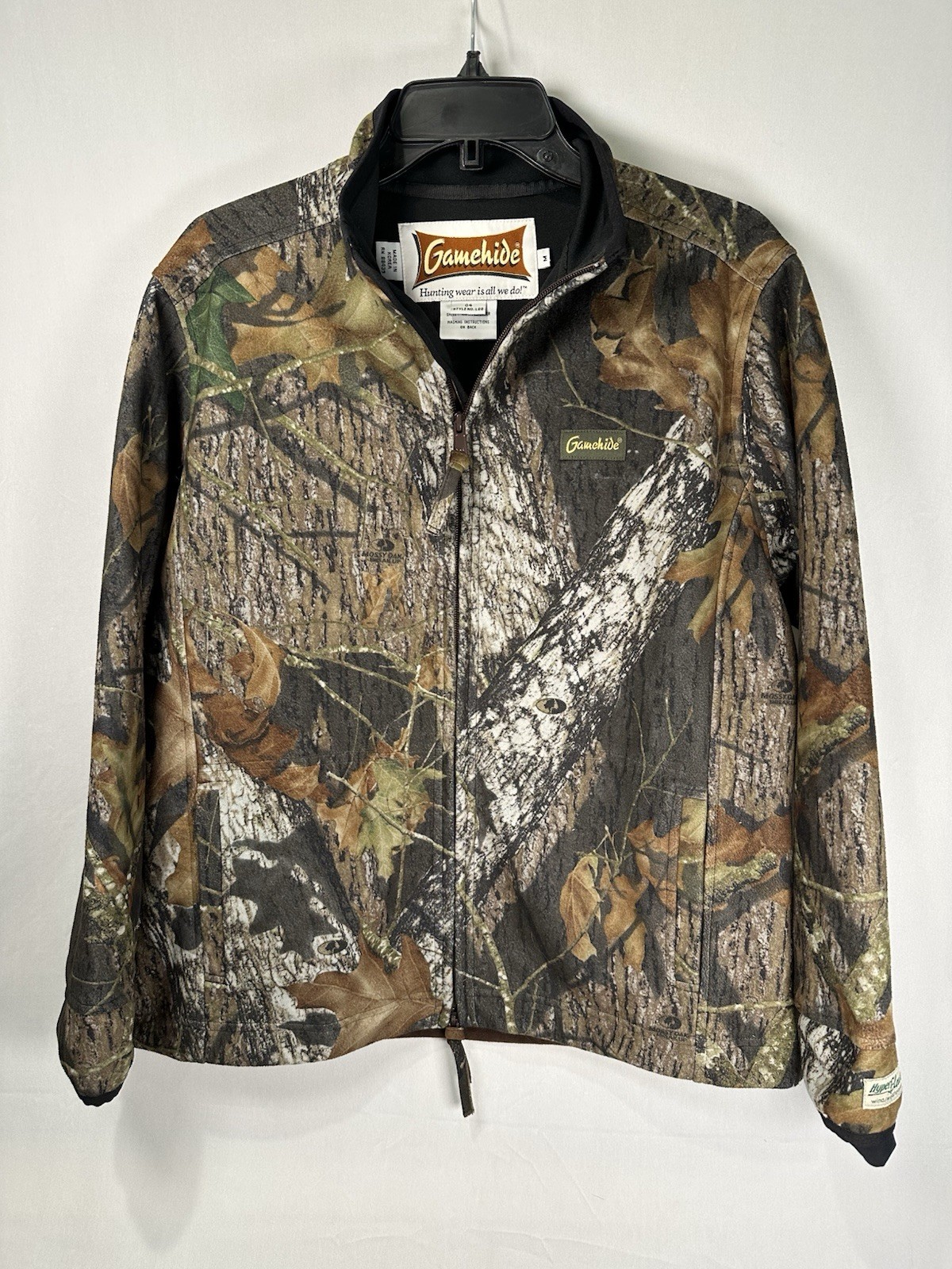 Gamehide Mossy Oak Camo Jacket Hyper Fleece Wind/Weather Proof Men's Med