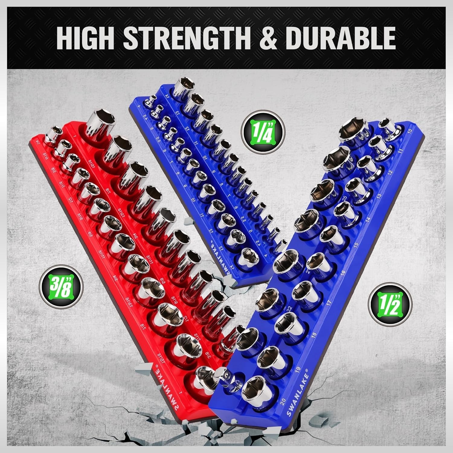 Magnetic Socket Organizer Set - Fits 143 Sockets, 6PCS Durable Design