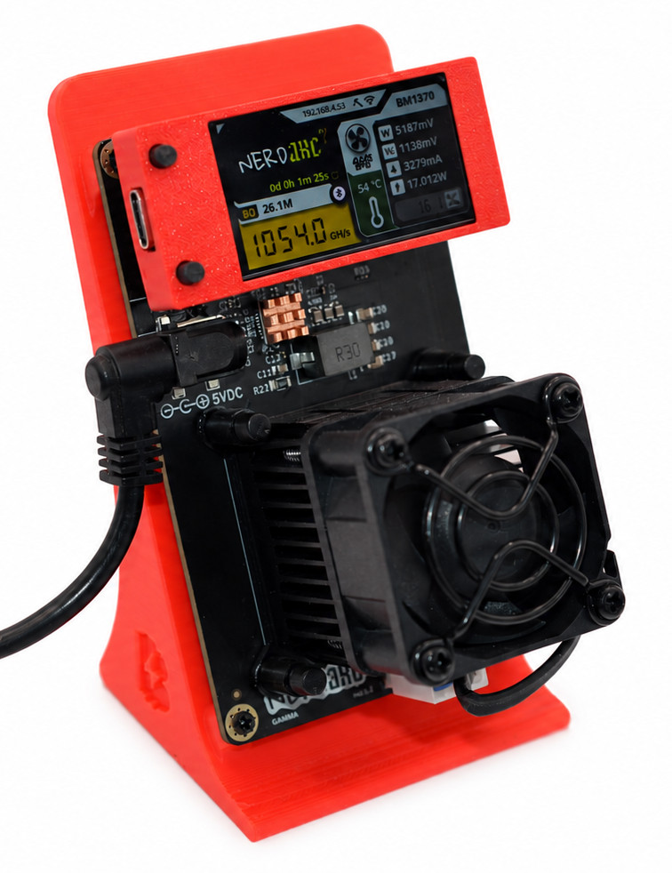 Nerdaxe Gamma 601 Red Bitcoin Solo Miner 1.0-1.2Th/s Home Lotto Bitcoin Mining