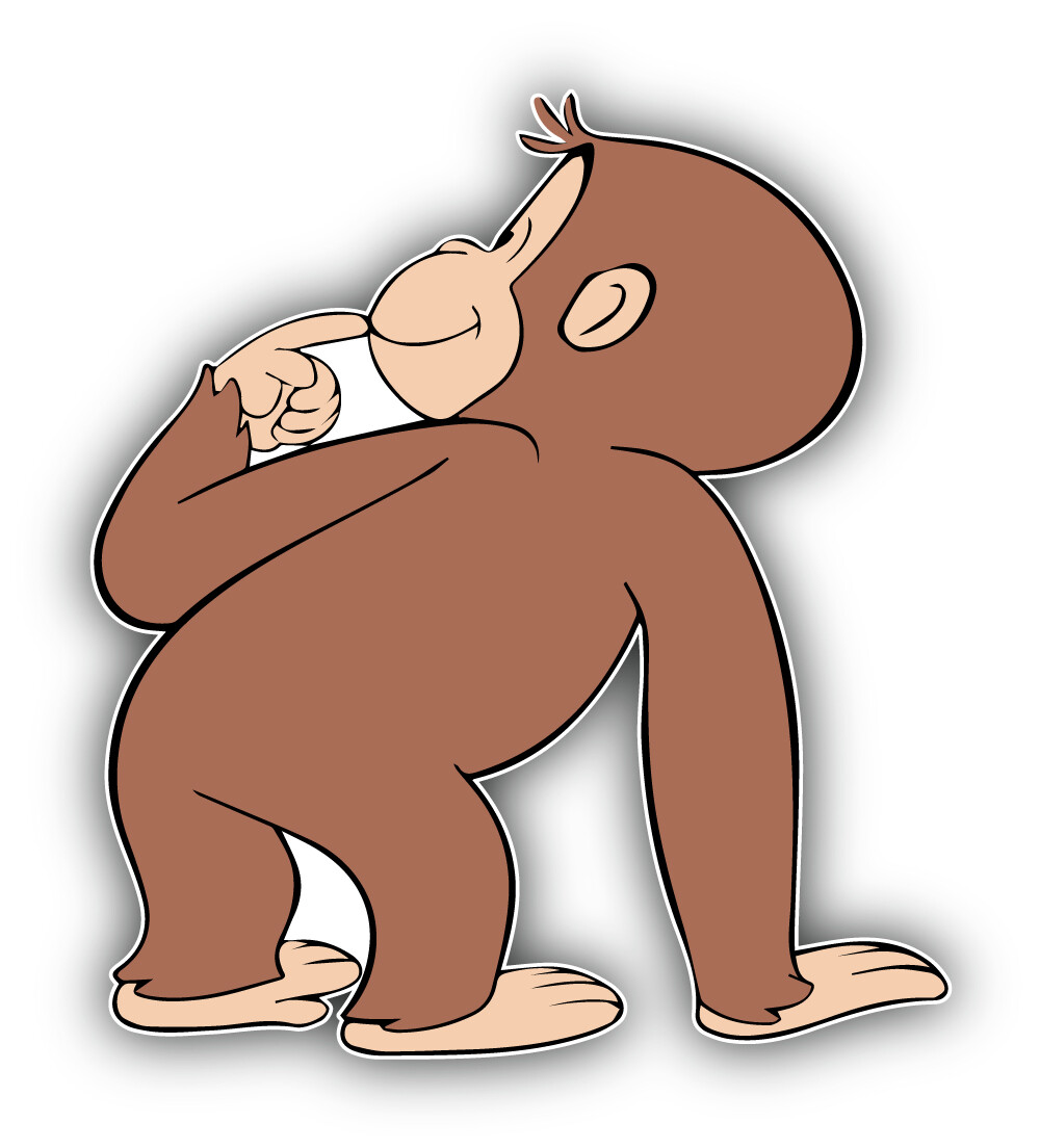 Curious George Cartoon Sticker Bumper Decal - ''SIZES''