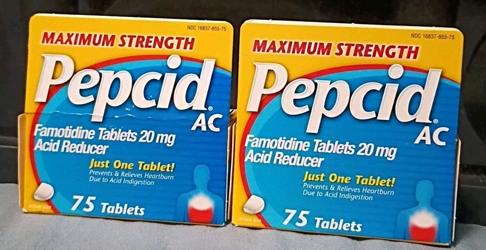Lot Of 2 75 Count Each PEPCID AC Digestive Treatment Tablet Maximum Strength