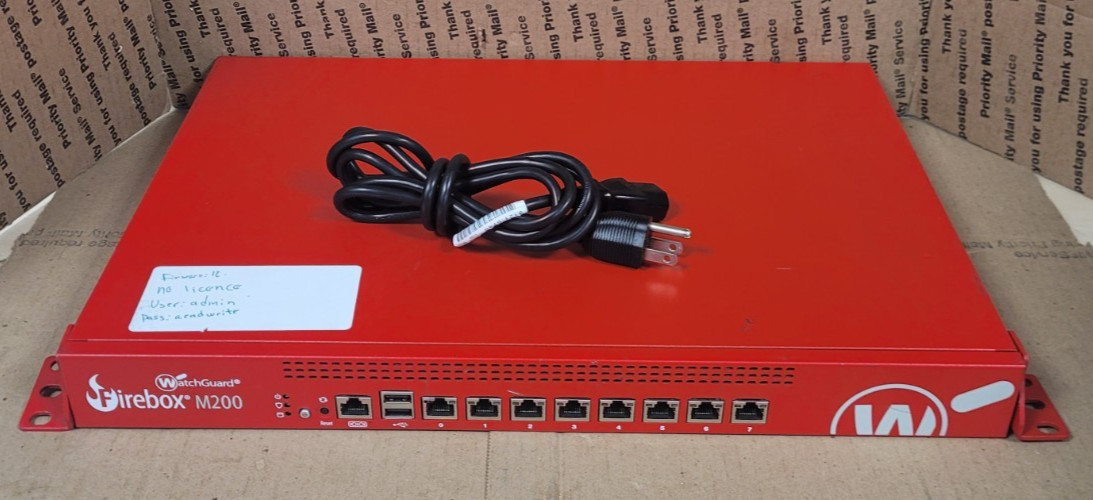 WatchGuard Firebox M200 W/RACK EARS FIRMWARE 12/NO LICENSE (TESTED)