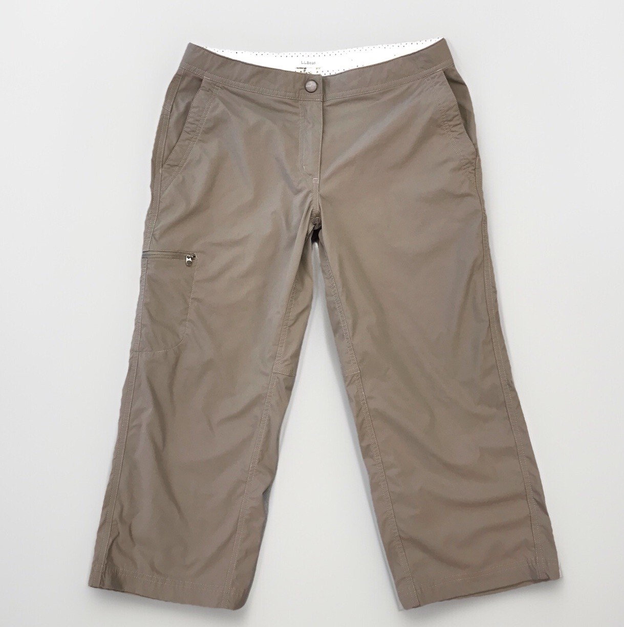 LL Bean Vista Trekking Capri Womens 8 Gray Adjustable Waist