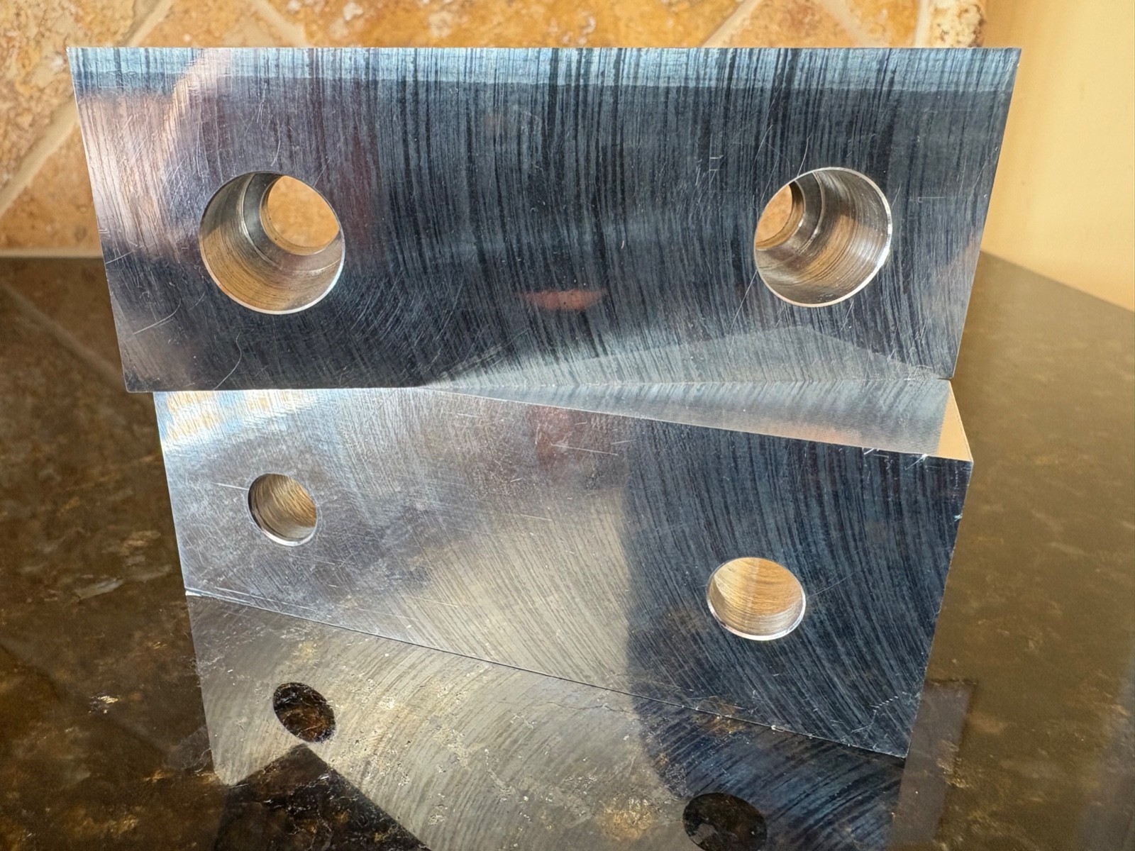 TCI Precision Metals 4" 6061-T6 aluminum vise jaws pair, 4"x1.5"x1", made in USA