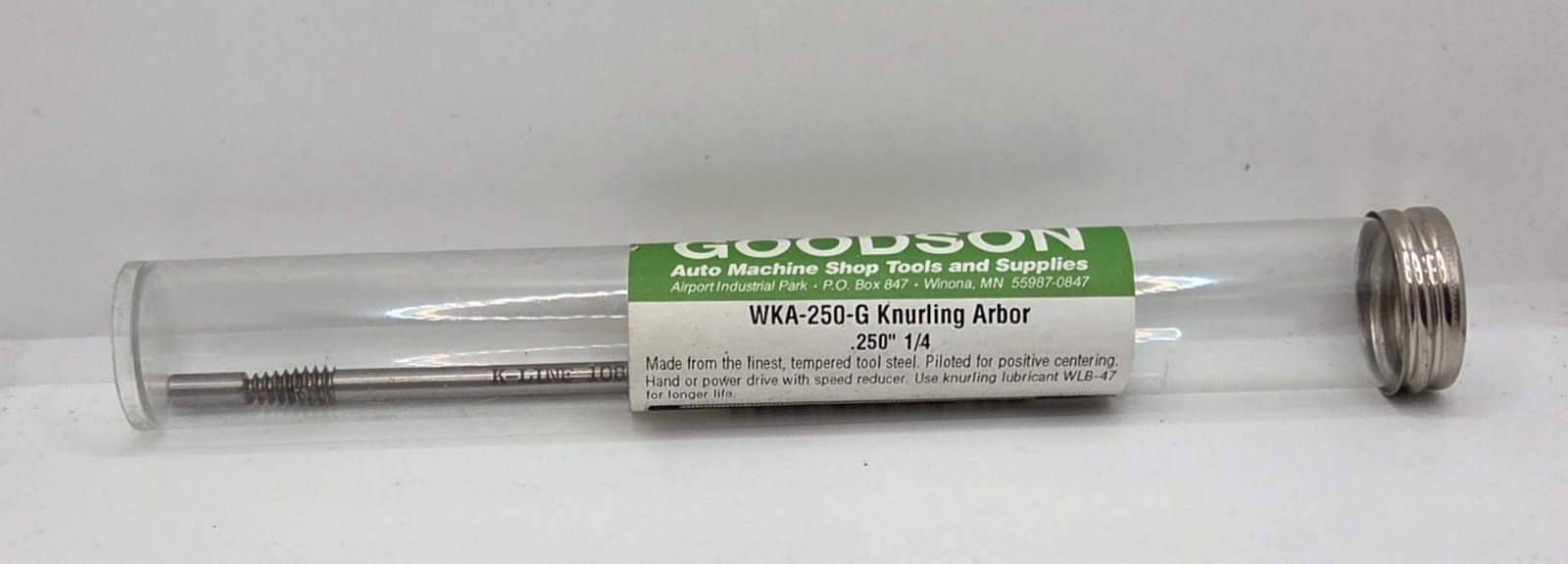 K-Line 1086 KA .250 Knurler / Knurling Arbor 1/4" Diameter WKA-250-G