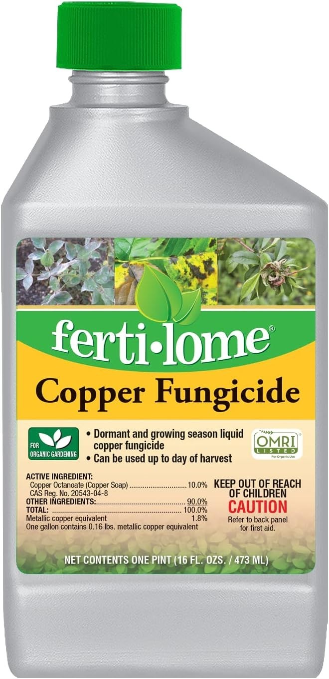 Fertilome Copper Fungicide Concentrate 16 oz octanoate blight curl OMRI soap