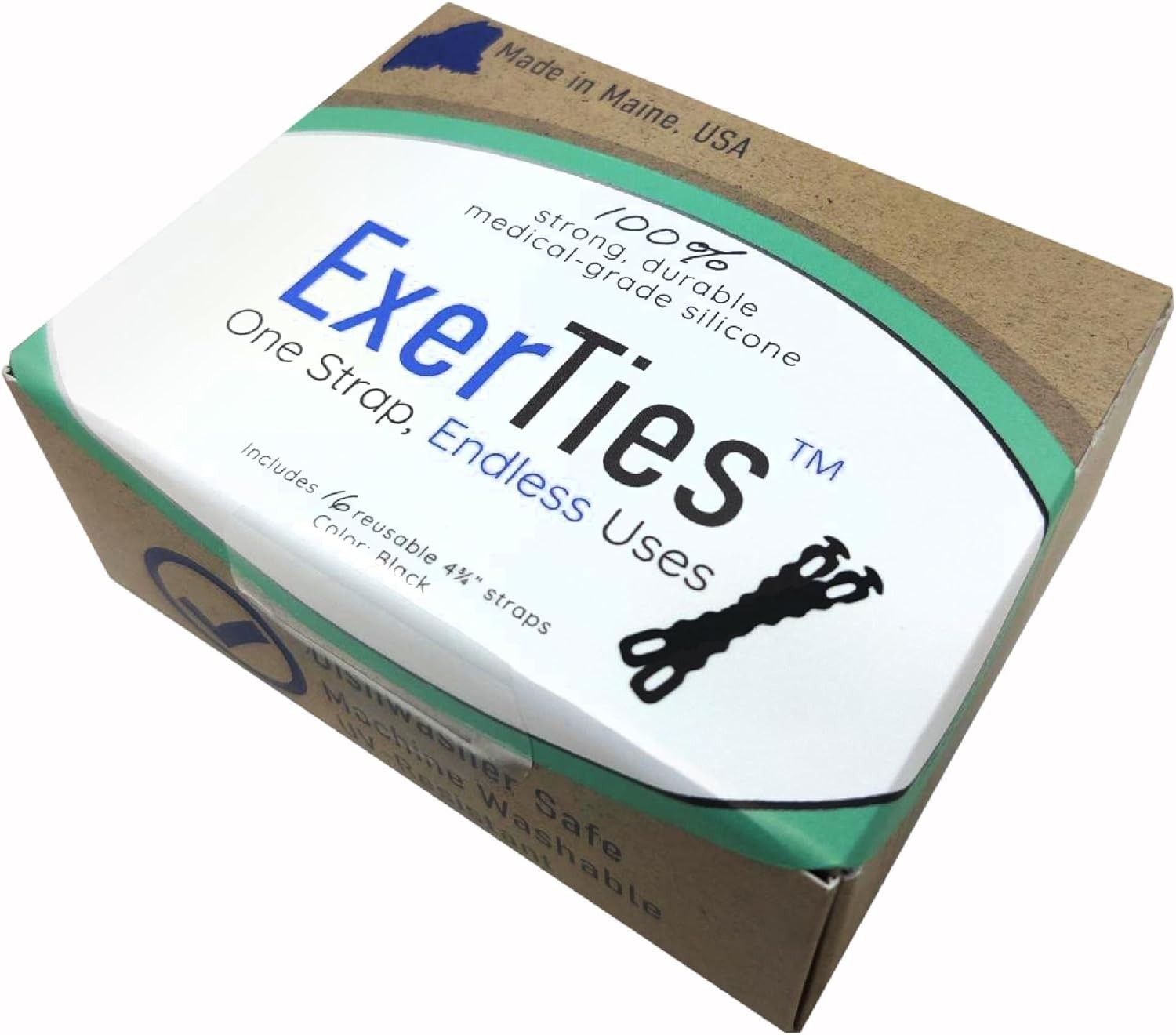 Exerties T-shirt Sleeve Ties 16 Ties 100% Medical Grade Silicone Sleeve Holders