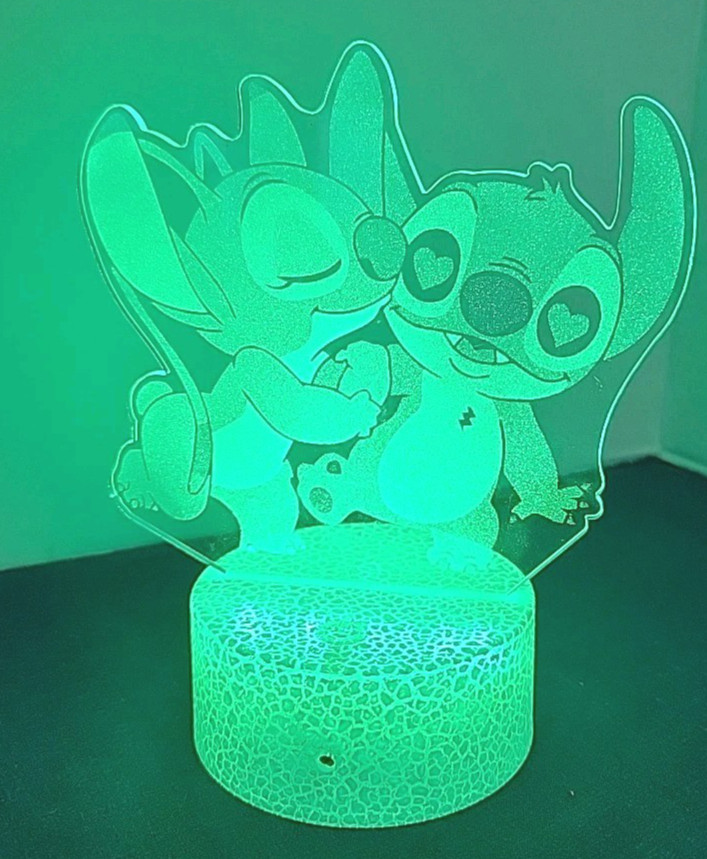 Disney Lilo and Stitch Angel Kiss 3D LED Night Light