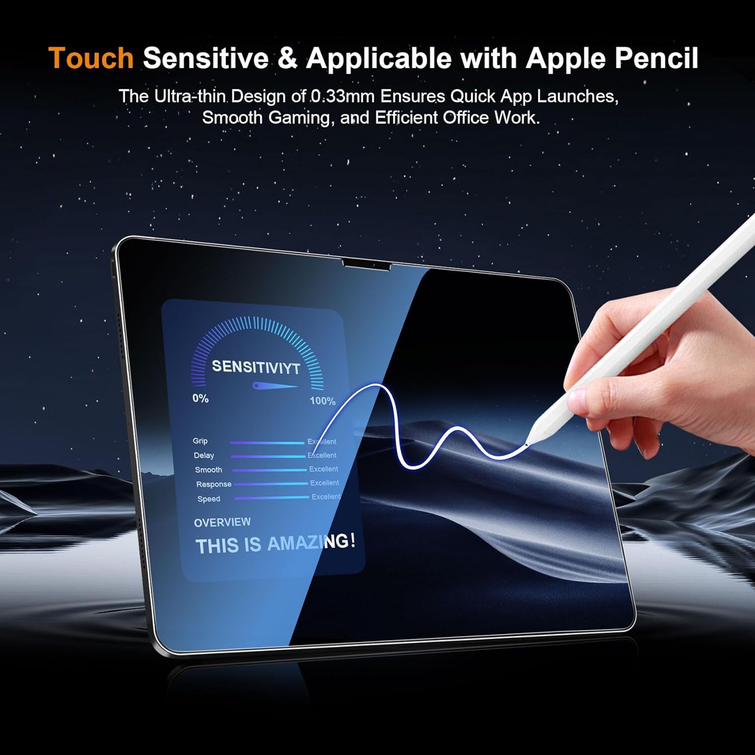 Screen Protector Compatible With iPad Pro 11 Inch (2024) [2+2 Pack]