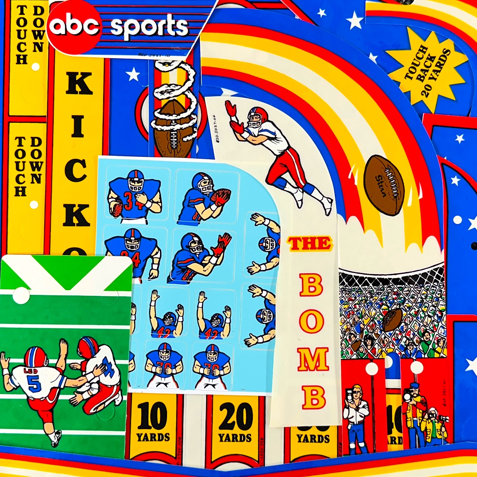 Data East Monday Night Football Pinball Machine Decal Target Set NOS ORIGINAL