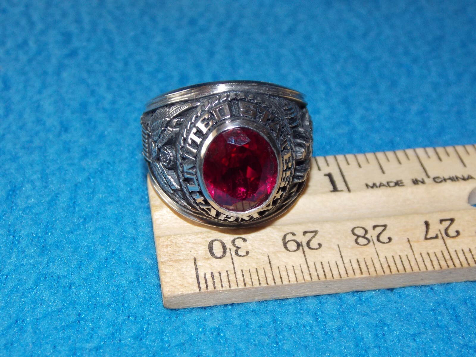 VINTAGE - ARMY CALVERY MEN'S SILVER TONE Ring Size 11 - NOS - ALPHA BRAND