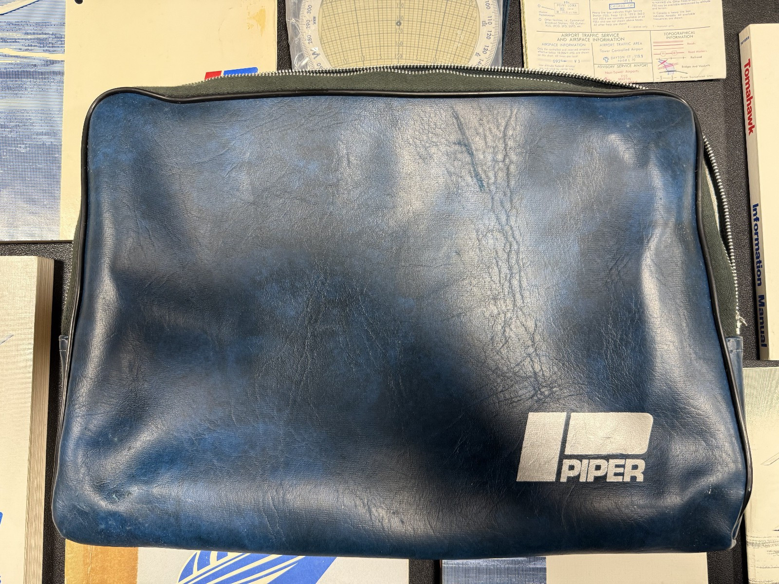 Vintage Piper Tomahawk Owner Kit w/Original Piper Bag - 1980 Texas Airport Book