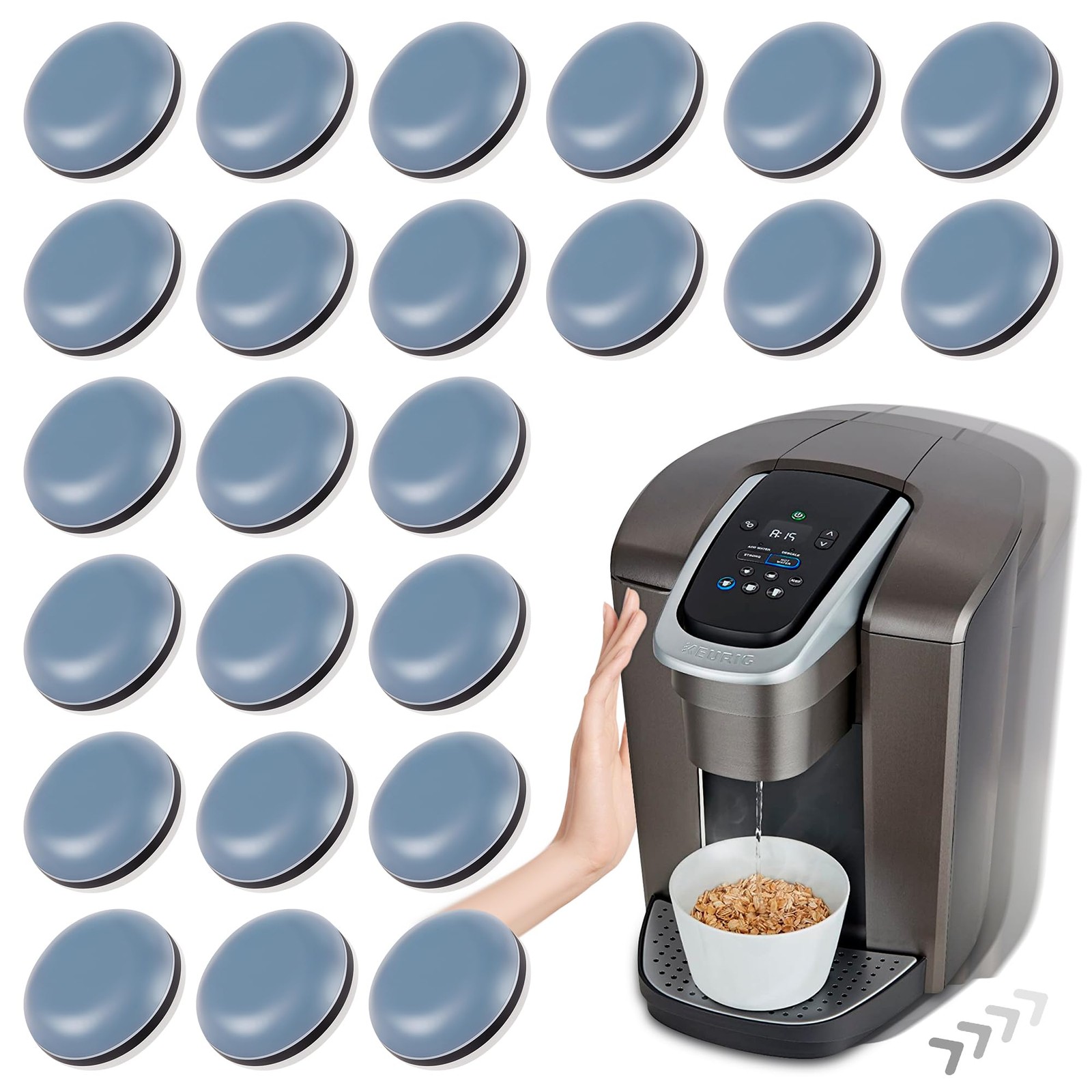 Appliance Sliders Kitchen 24Pcs Self Adhesive Easy Moving Pads Saving Countertop
