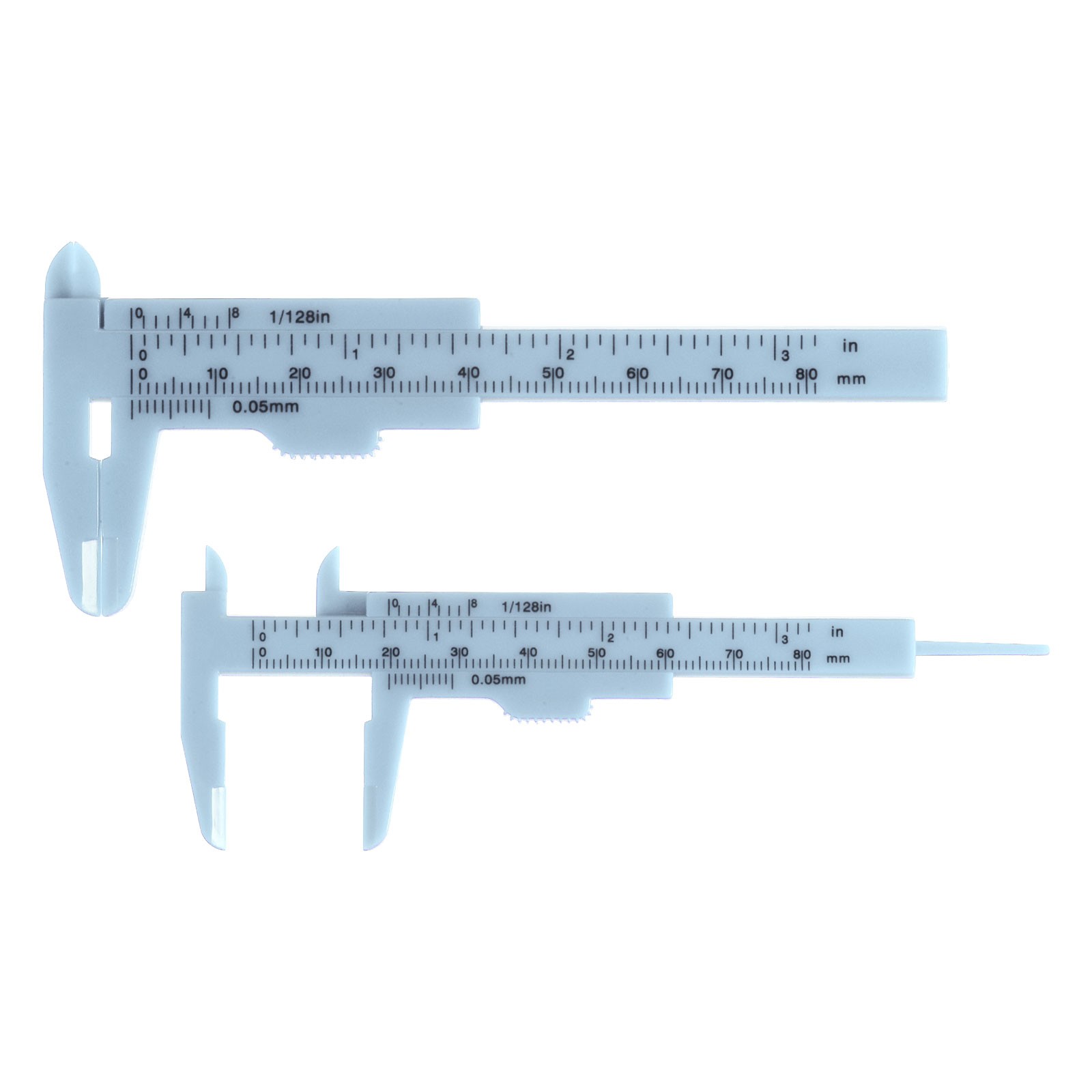 10pcs Mini Plastic Vernier Caliper 3" Metric Inch Sliding Gauge Ruler, Blue