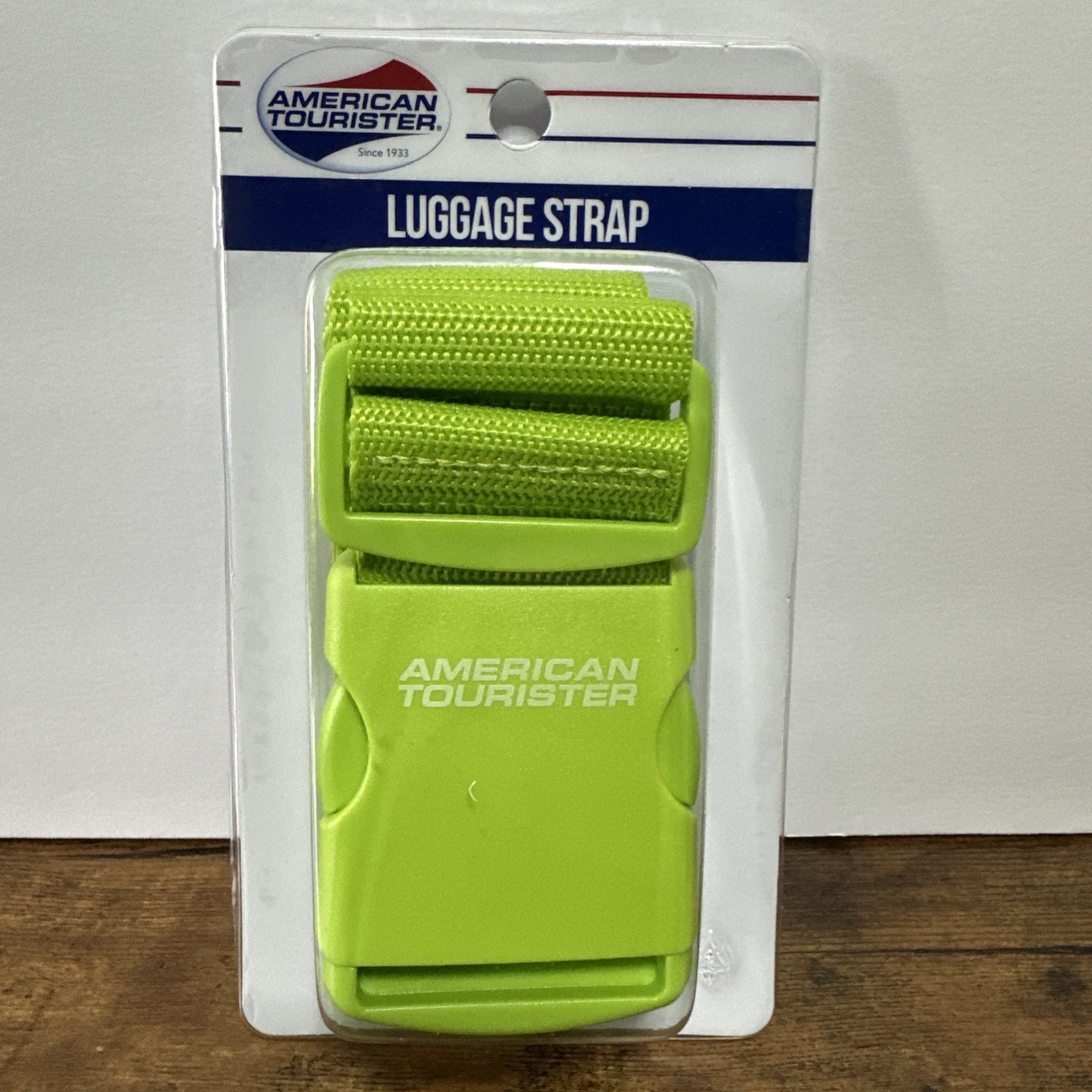 American Tourister Durable Woven Luggage Strap fits suitcases up to 72" Green