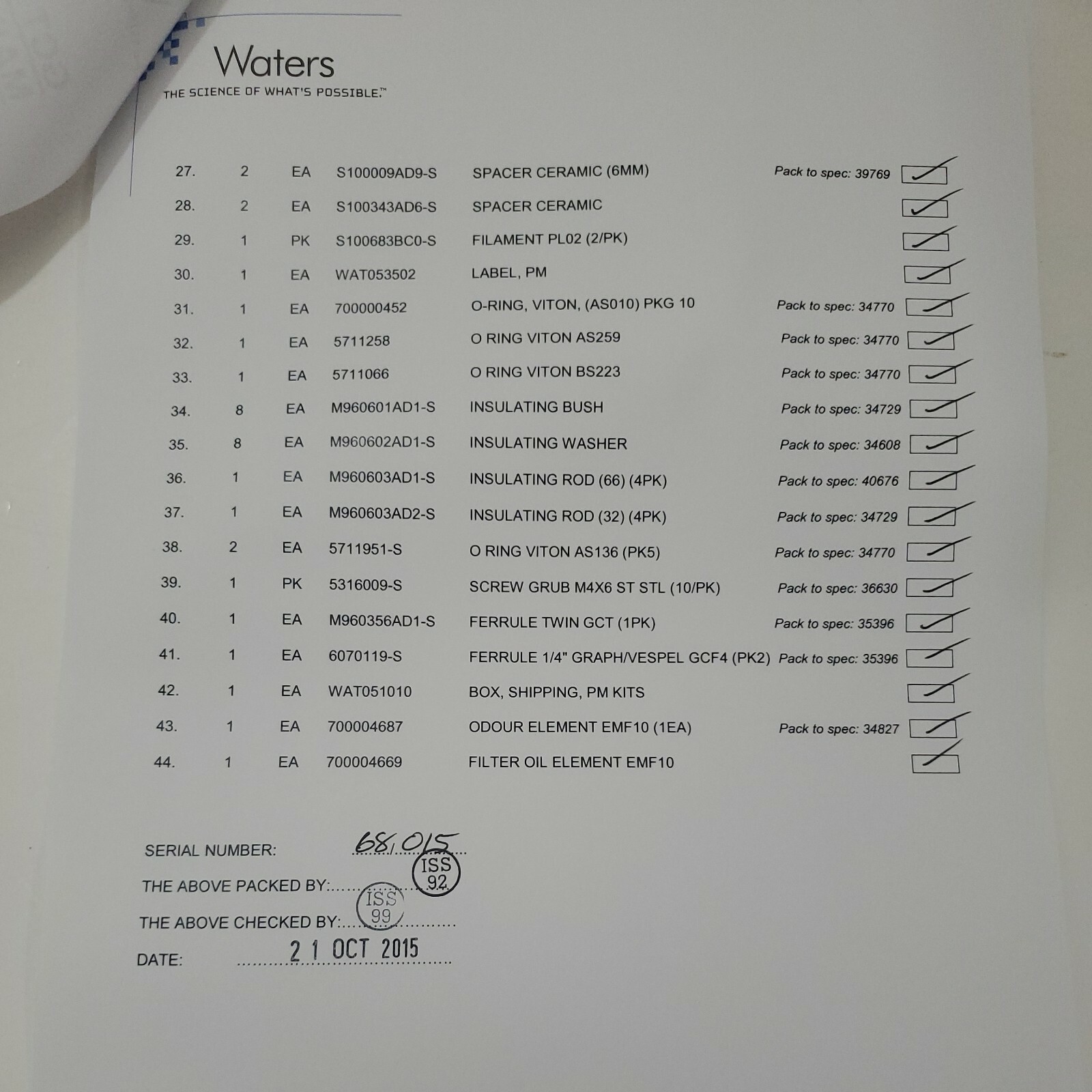 *NEW* Waters 201000188 GCT Premier Performance Maintenance Kit + Warranty!
