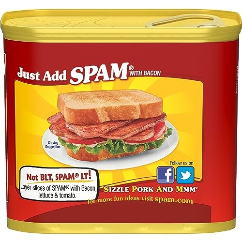 SPAM with Bacon 12oz Can Delicious Big Taste Pack of 1 Try All Varieties