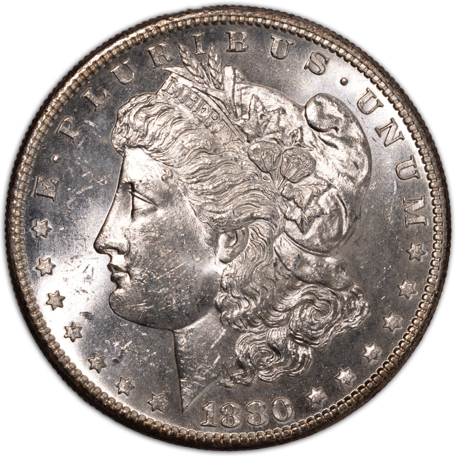 1880-S Morgan Silver Dollar $1 San Francisco CHOICE Brilliant Uncirculated BU+ 3