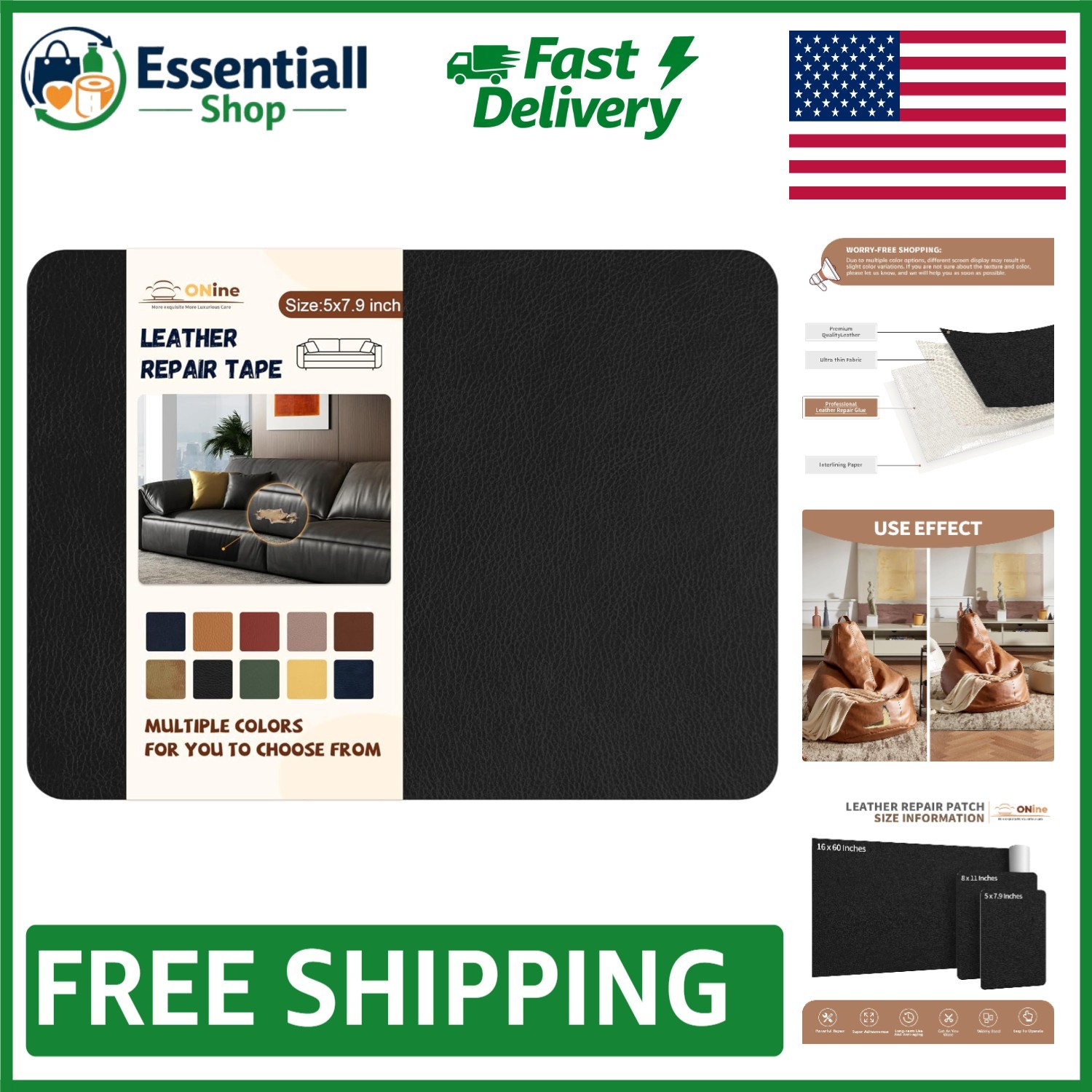 Waterproof Leather Repair Patch 5x7.9 Inch - Ideal for All Leather Goods