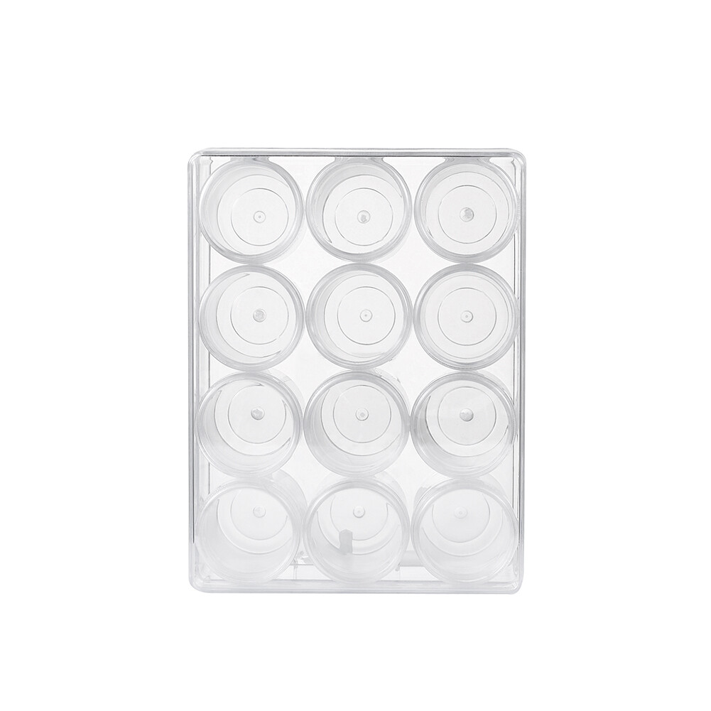 12pcs/Set Empty Plastic Bottles Jars Bead Storage Rectangle Container 160x122mm