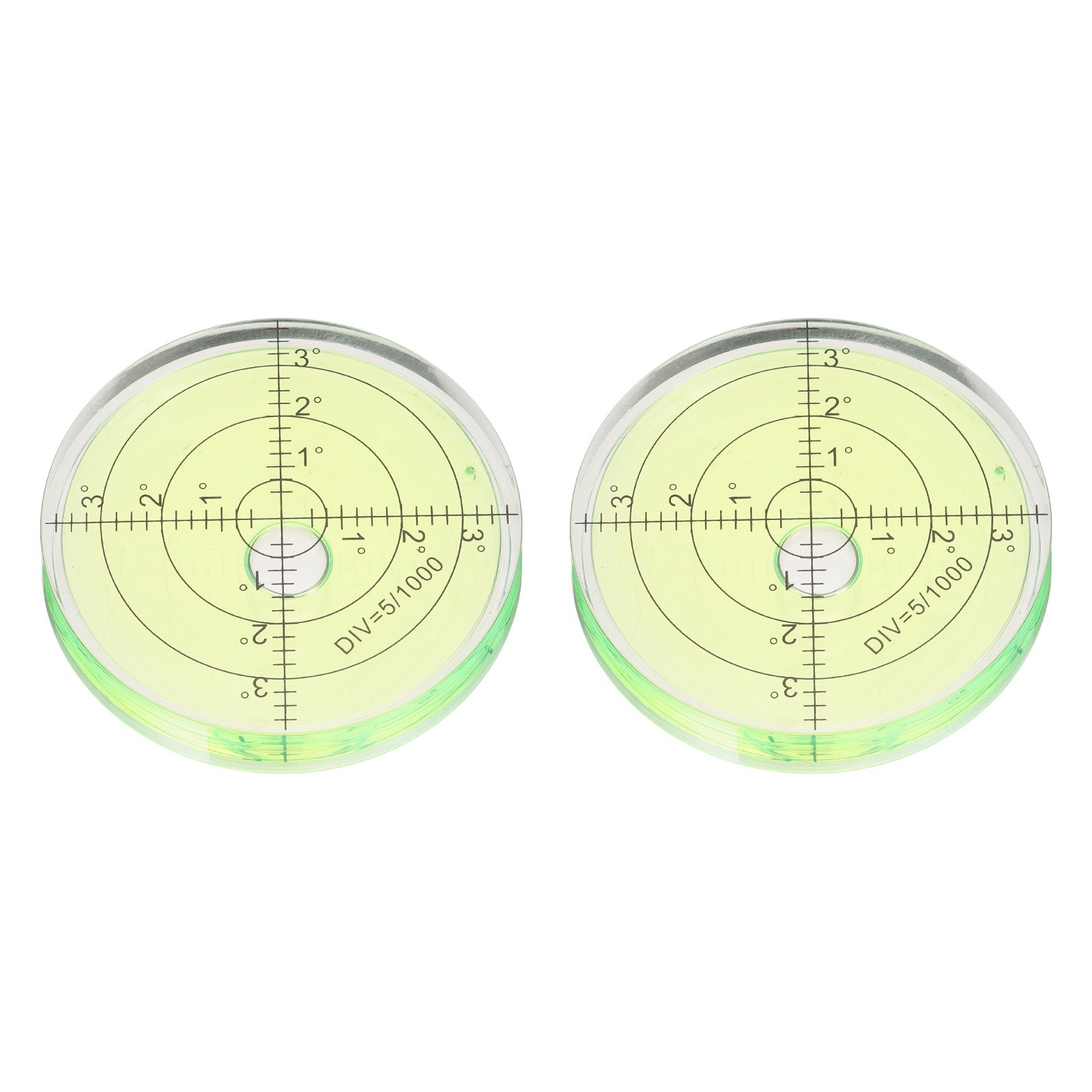 2pcs Round Bubble Level 66x10mm Mini Circular Bullseye Spirit Levels Green
