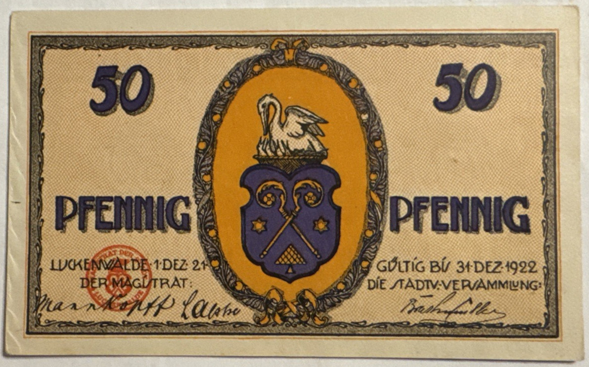 1921 Germany Luckenwalde 50 Pfennig Notgeld