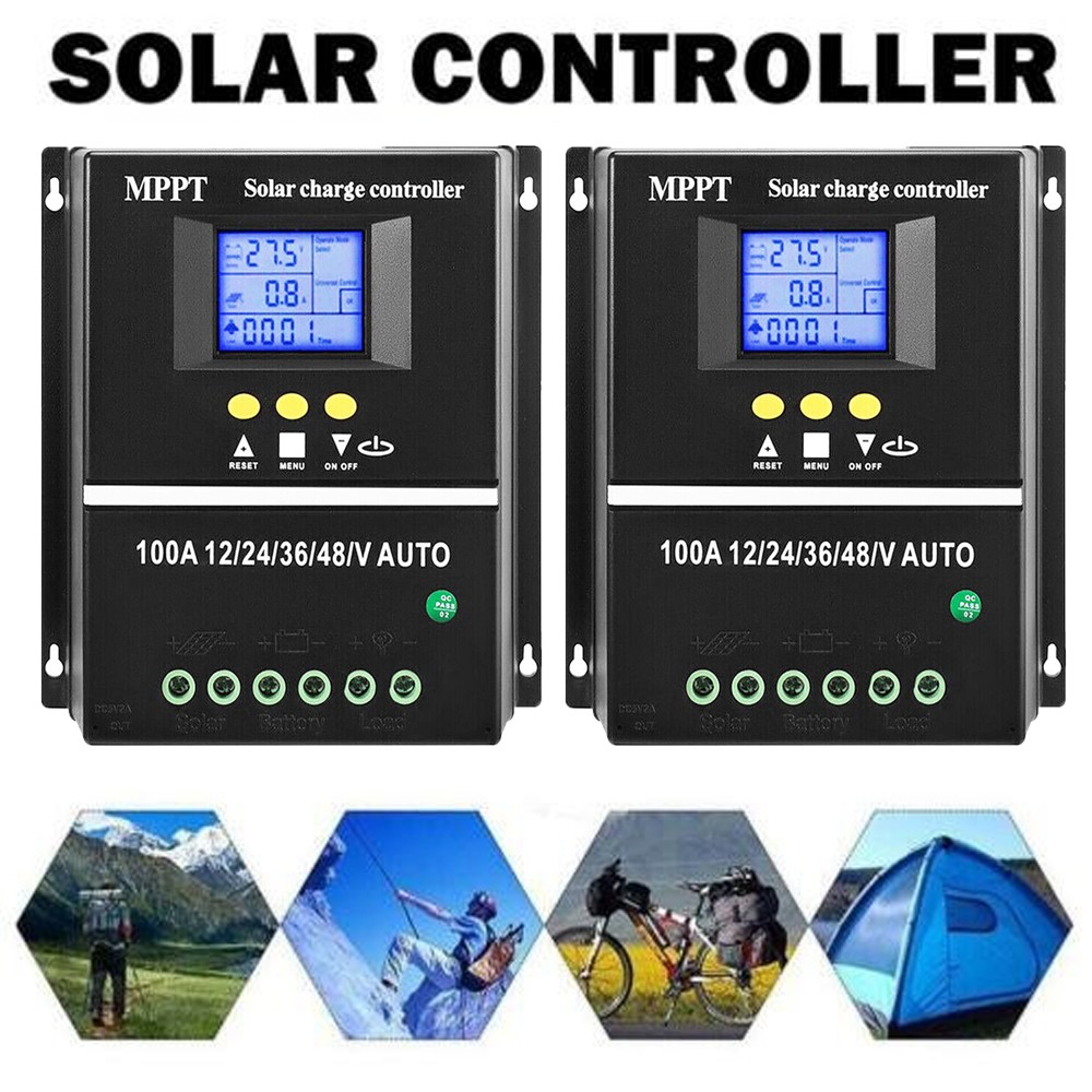 2PC 4000W 100A MPPT Solar Charge Controller 12V 24V 36V 48V Battery PV Regulator