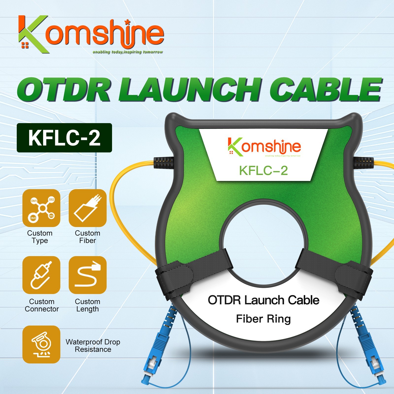 Fiber OTDR Launch Cable Box 1KM G652D 9/125μm Cable Ring SM Extention Line
