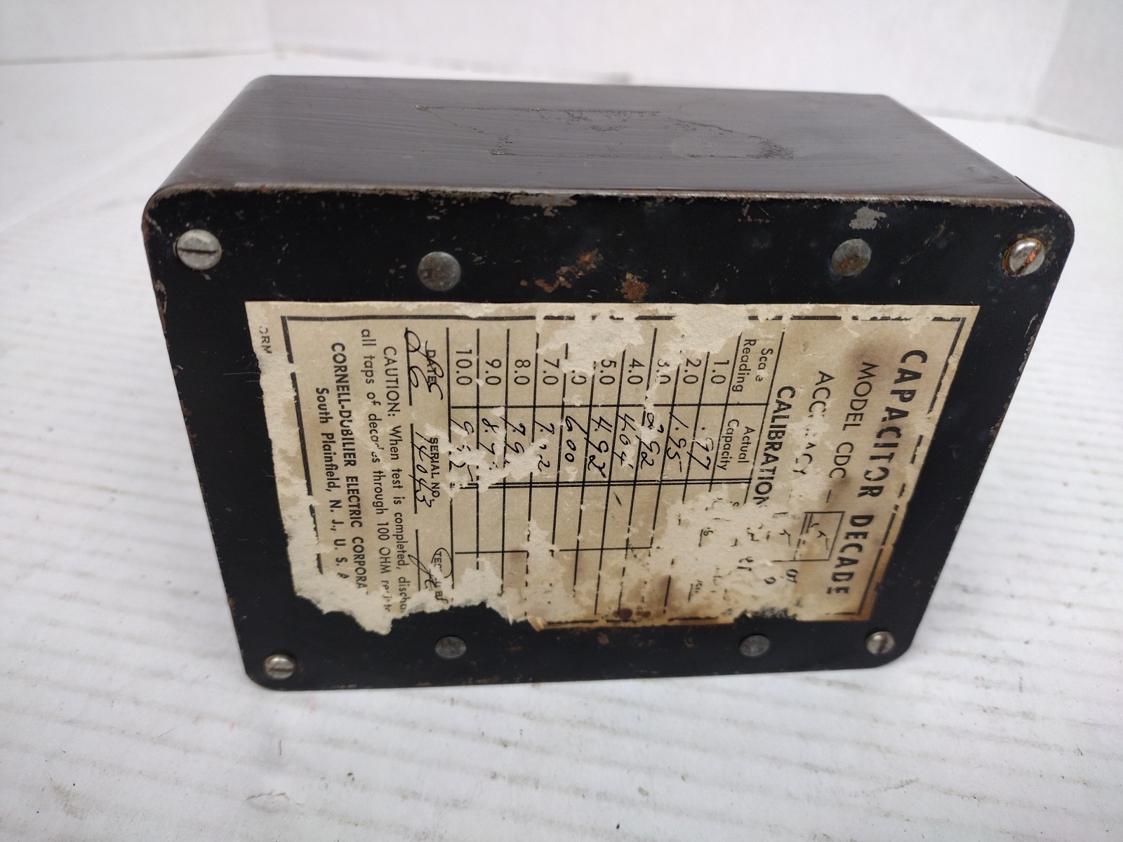 Cornell Dubilier Decade Capacitor CDC 5 Box 600 VDC 220 VAC Max