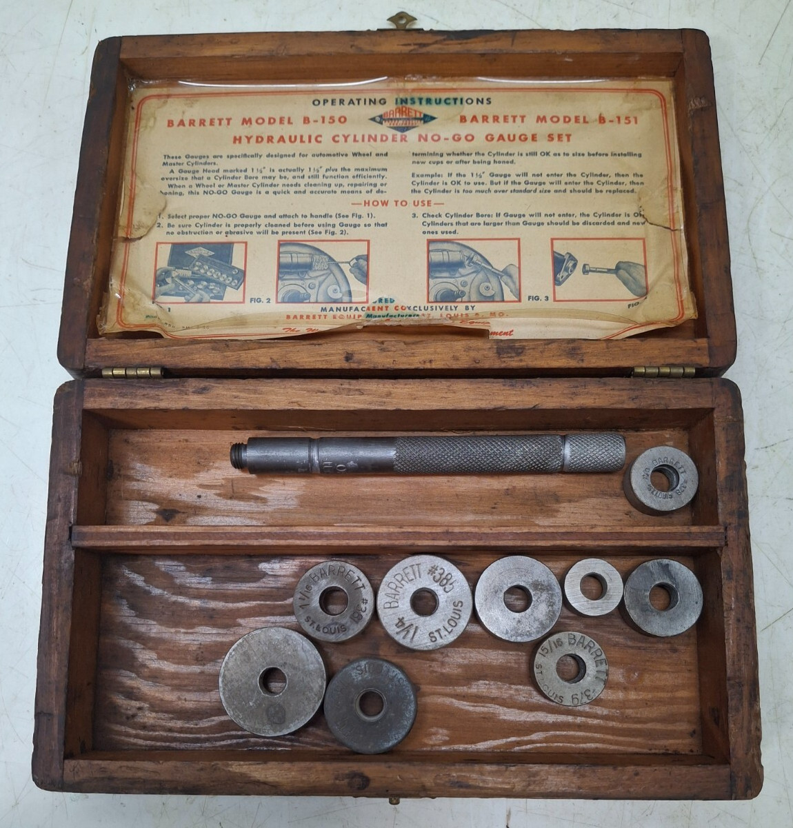 Brake Caliper Too l Honing No-Go Gauge Set  Barrett Equip B150/151  Auto Truck
