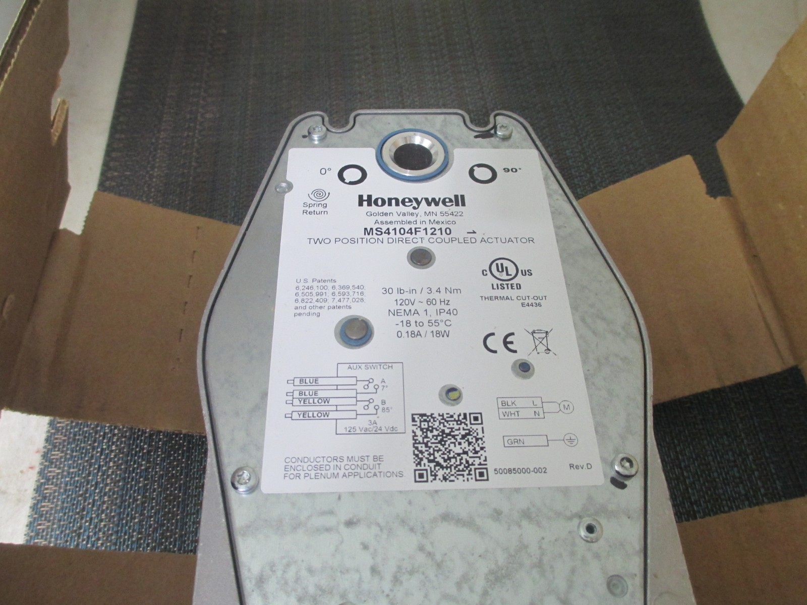 Honeywell MS4104F1210 Actuator NEW!
