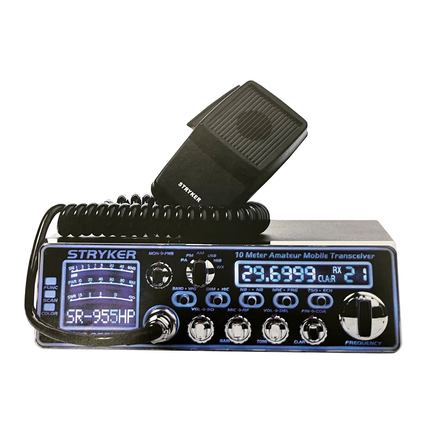 Stryker SR955HPC+ 10/12 Meter 100W+ AM FM SSB PA Mobile Radio 8-Color LED