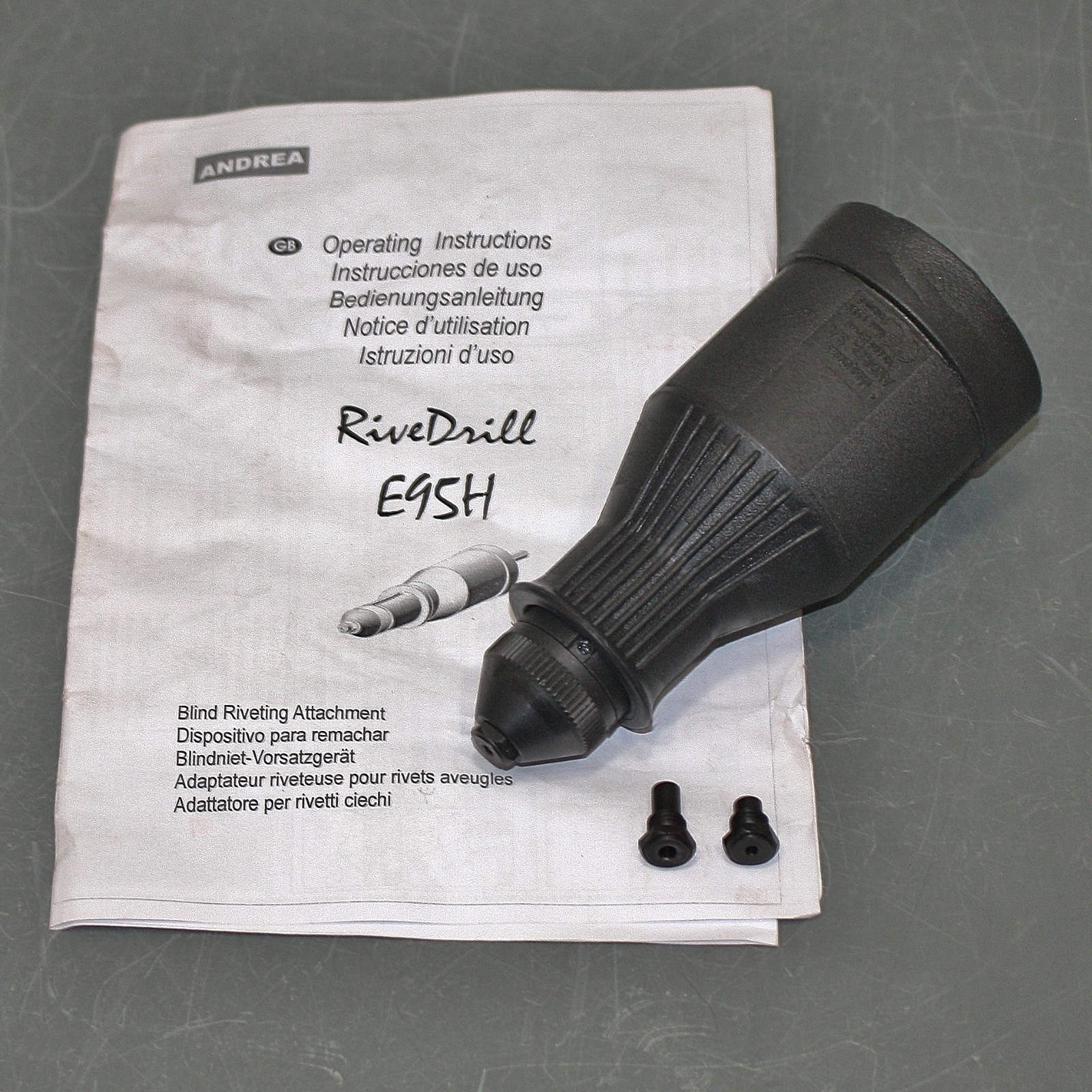 RiveDrill E95H Blind Rivet Installation Tool RT110, 8 mm Shank, Black