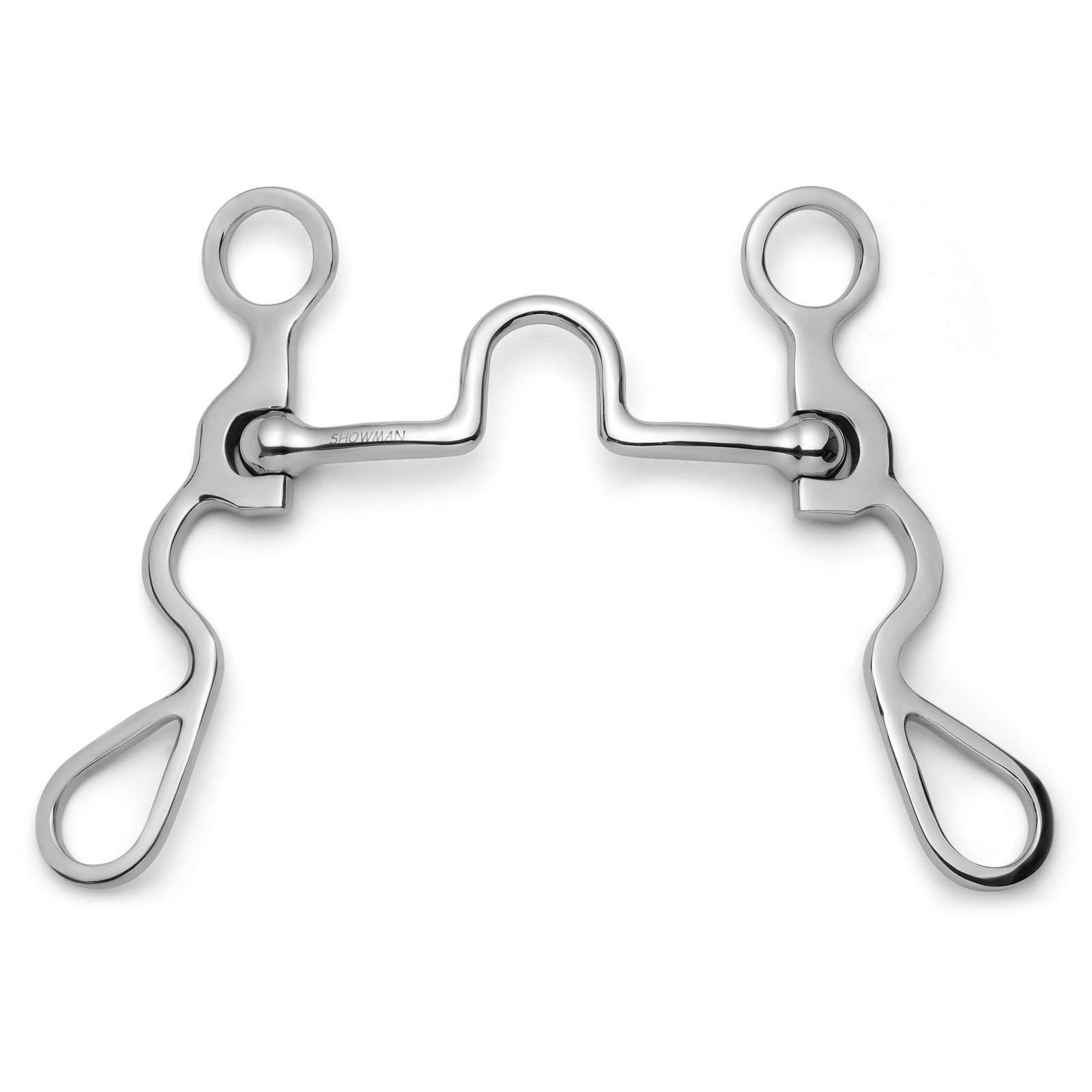 Showman S Shank Bit w/ Fixed Port Tongue Relief