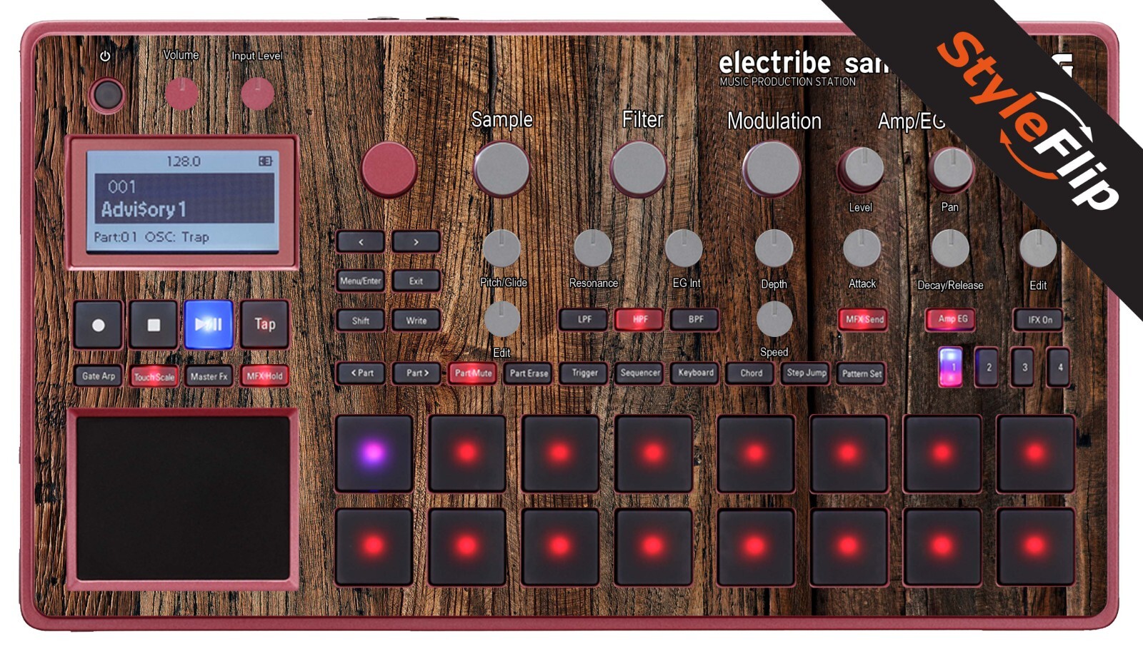 Korg Electribe Sampler | Wood 3 | Protective Decal | StyleFlip Skins