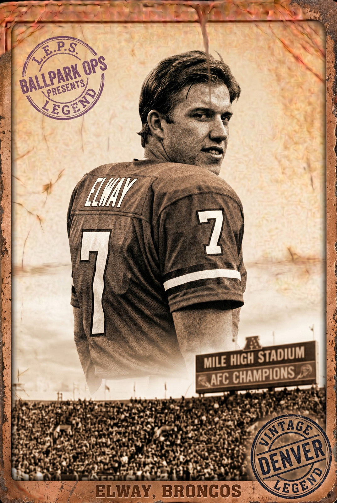 Custom(choose one) 2.5x3.5 Art Card Vintage style Football Hero Hand Illustrated