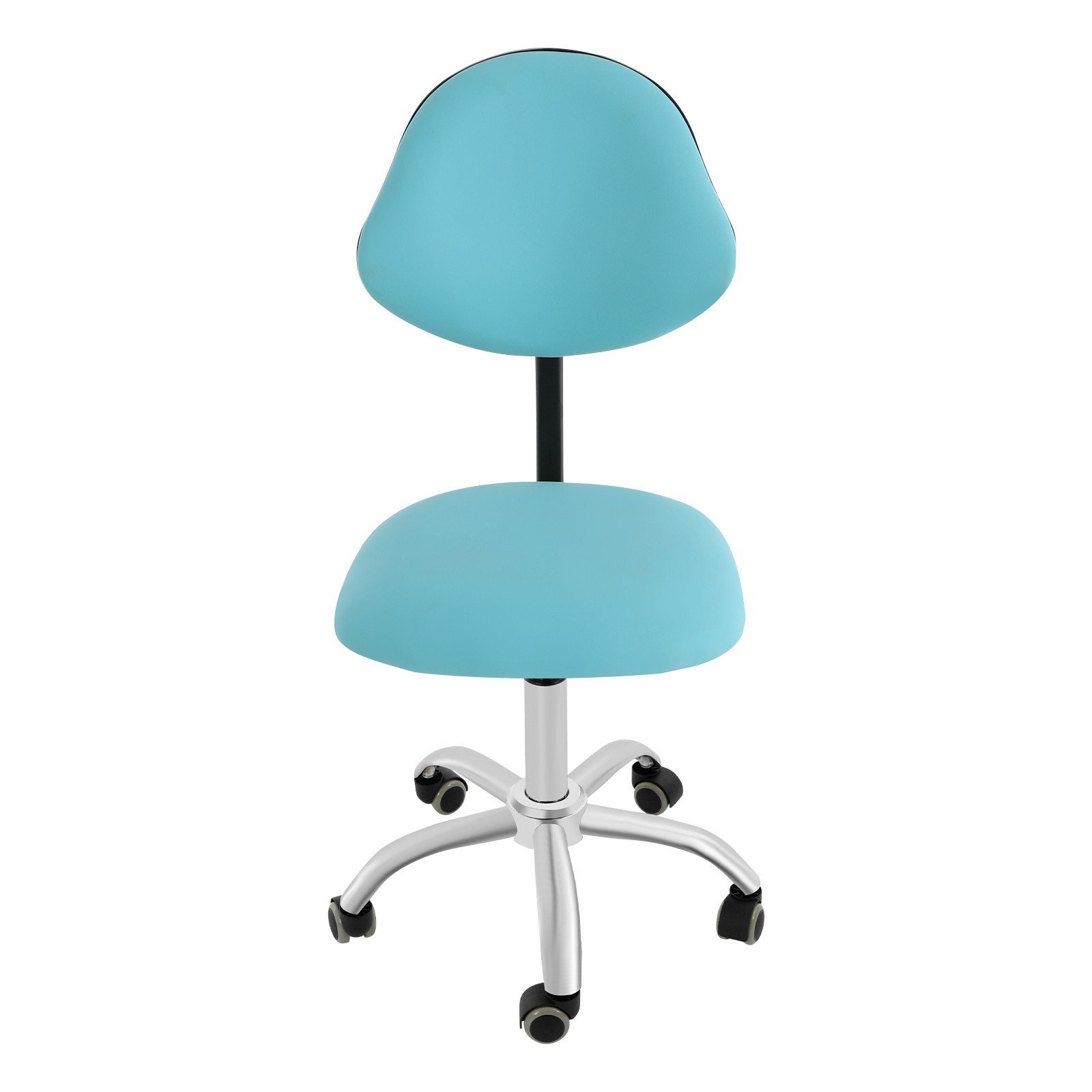 Adjustable Swivel Chair Ergonomic Rolling Saddle Stool w/ Backrest for Office