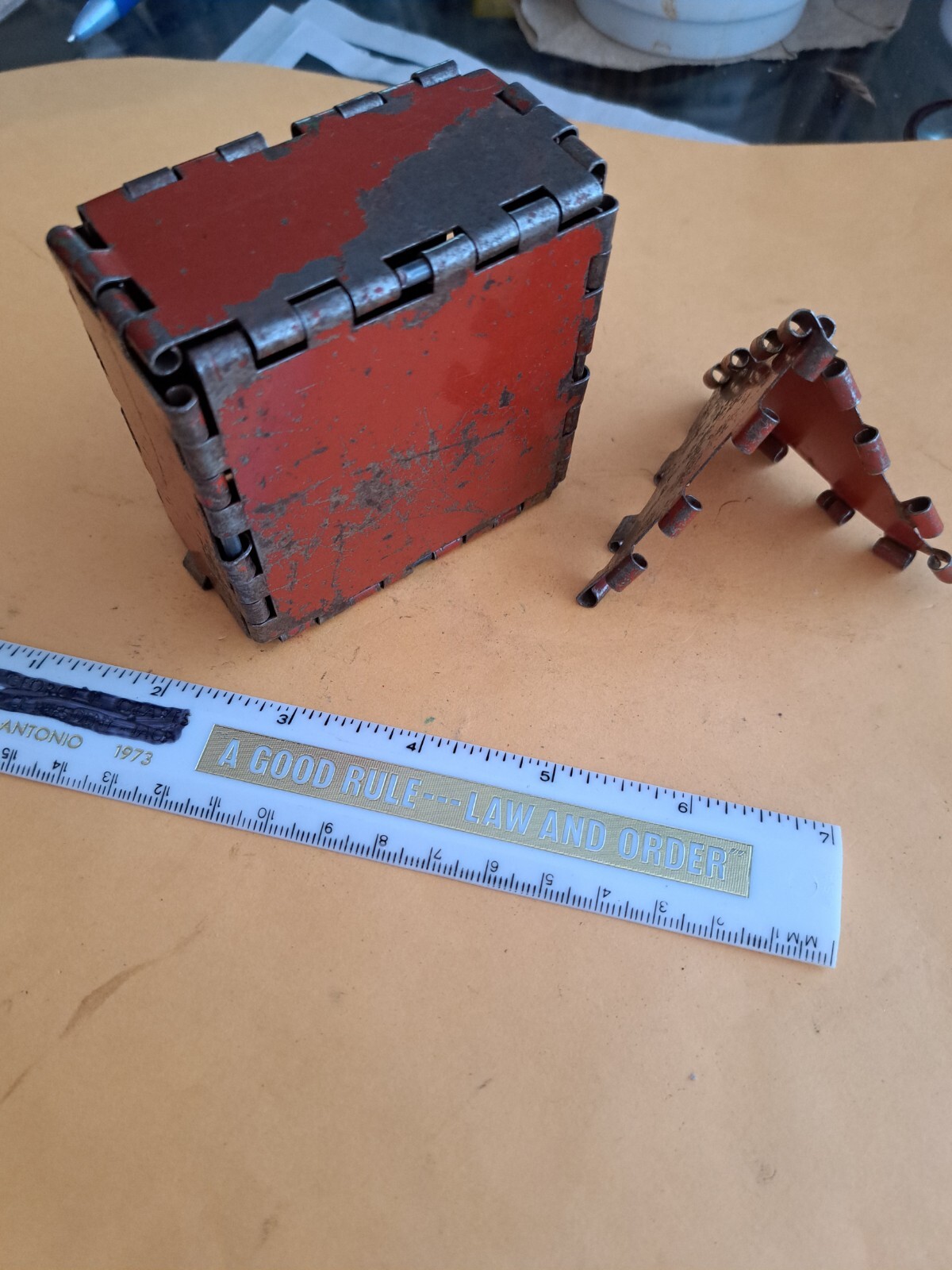 Mystery Metal Hinged Box. (Collapsible??)
