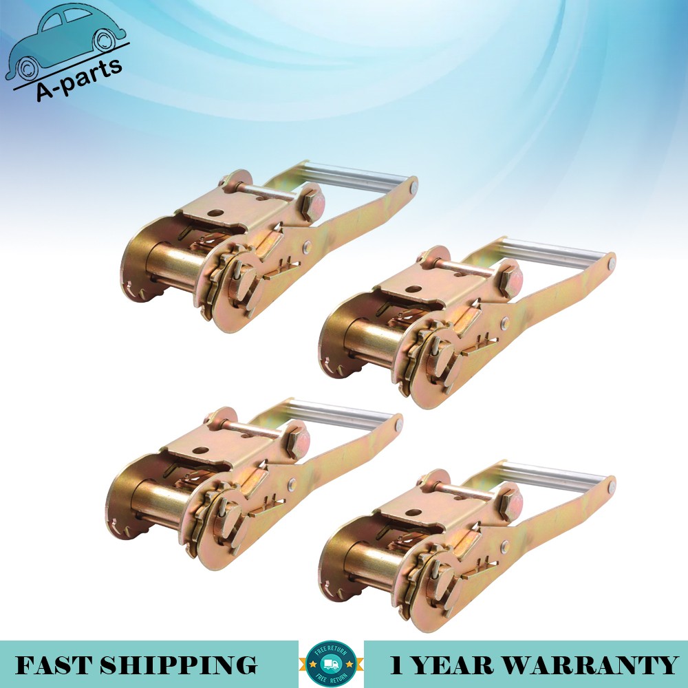 Ratchet Strap Tie Down 4 Pcs 2" Handle Ratchet with Buckle 3333lbs Work Load