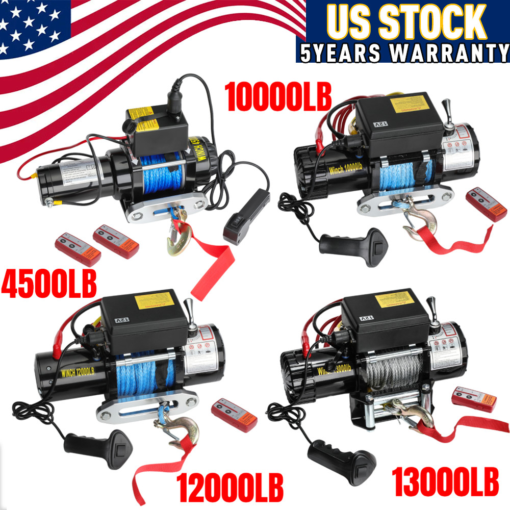 Electric Winch 10000LB 12000LBS 13000LBS 4500LBS Winch 4WD For Trailer Jeep USA