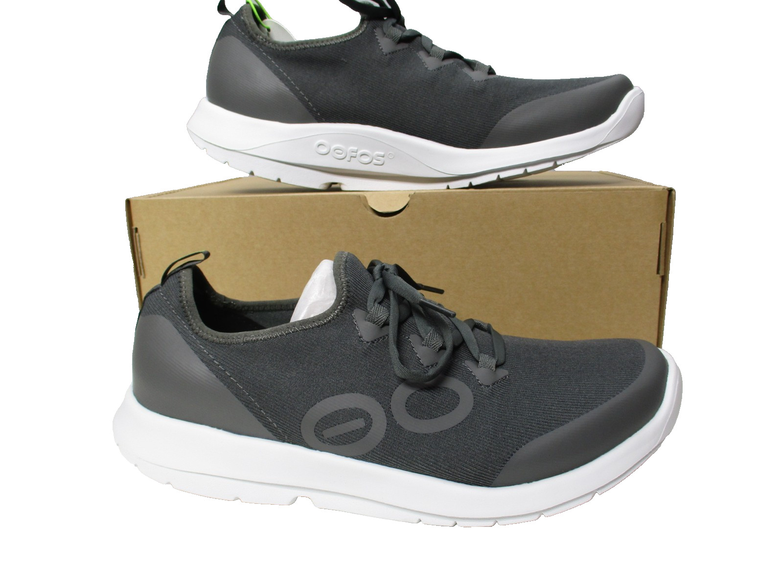OOFOS OOMG Sport LS Volcanic Ash Gray Shoes Lace Recovery Comfort Mens Sz 12