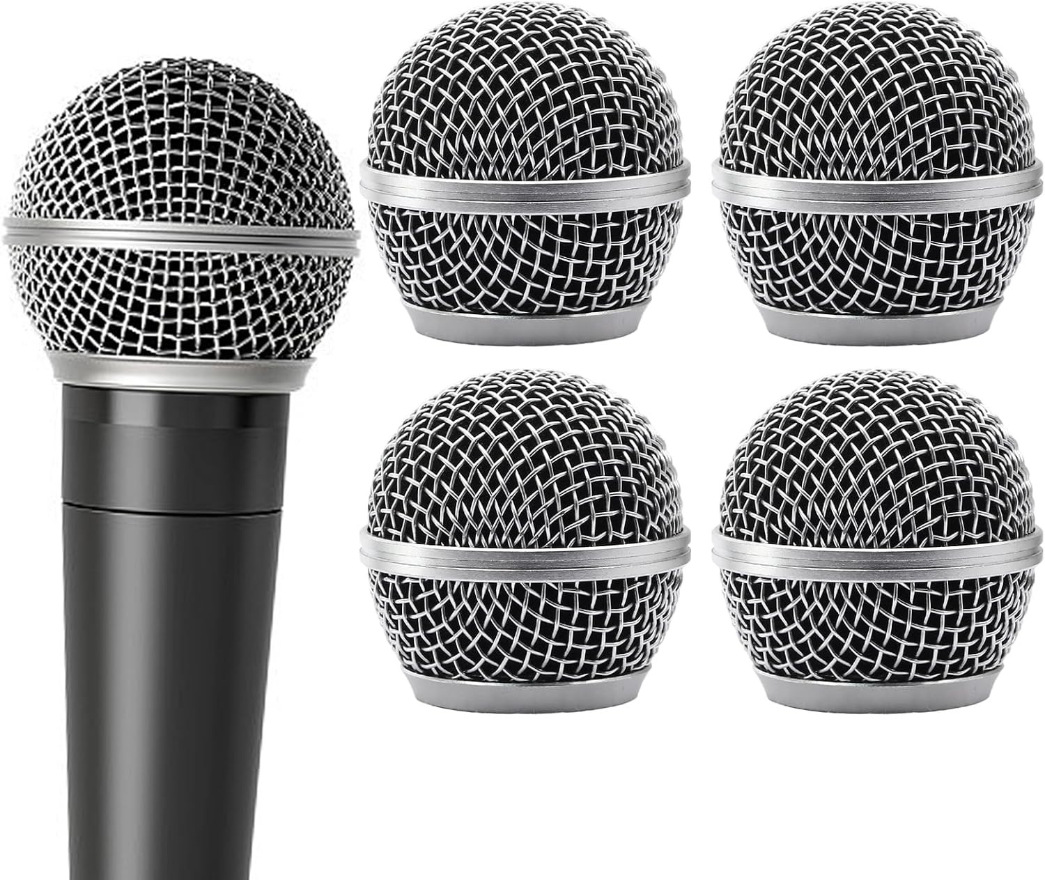 4 PCS SM58 Microphone Head Replacement, Standard Size Grille Mic Replacement Foa