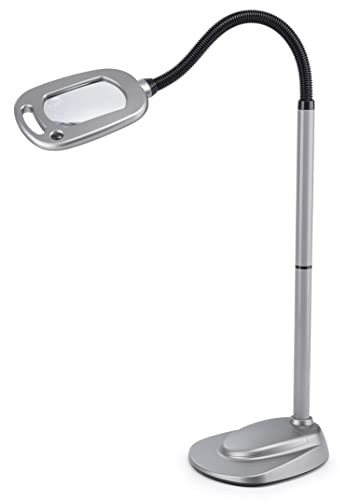 LIGHT IT! MULTIFLEX 12-LED FLOOR MAGNIFIER LAMP 20072-401 - SILVER