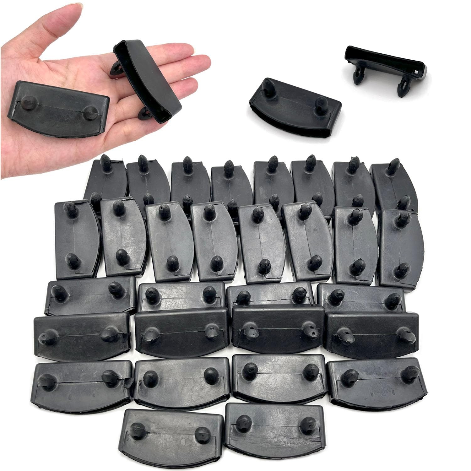 30 PCS Black Plastic Bed Slat End Caps 54x9mm Holders for Wooden Slats