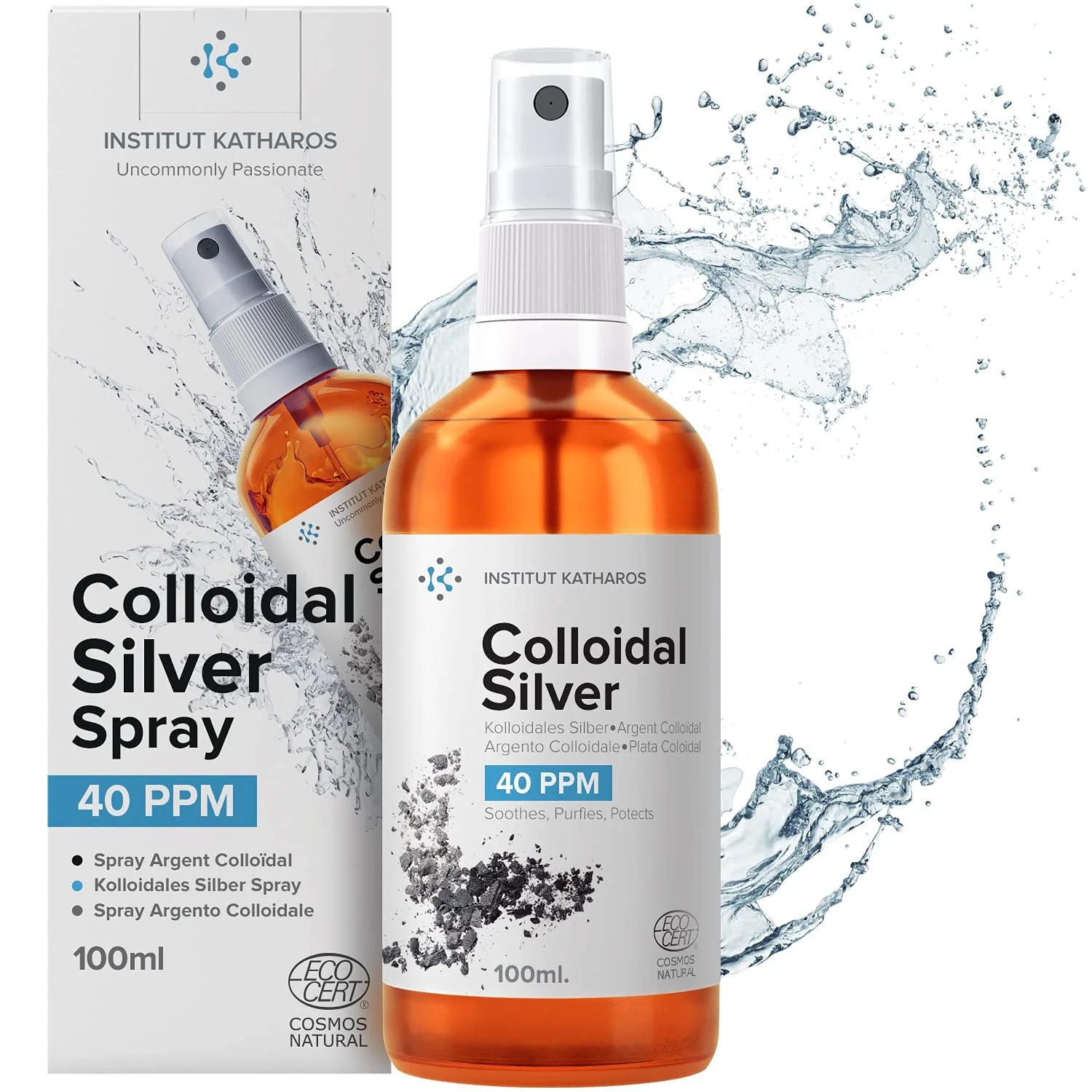 Colloidal Silver Liquid 3.4 fl oz Spray ● Bioactive Hydrosol Silver Water ● Natu