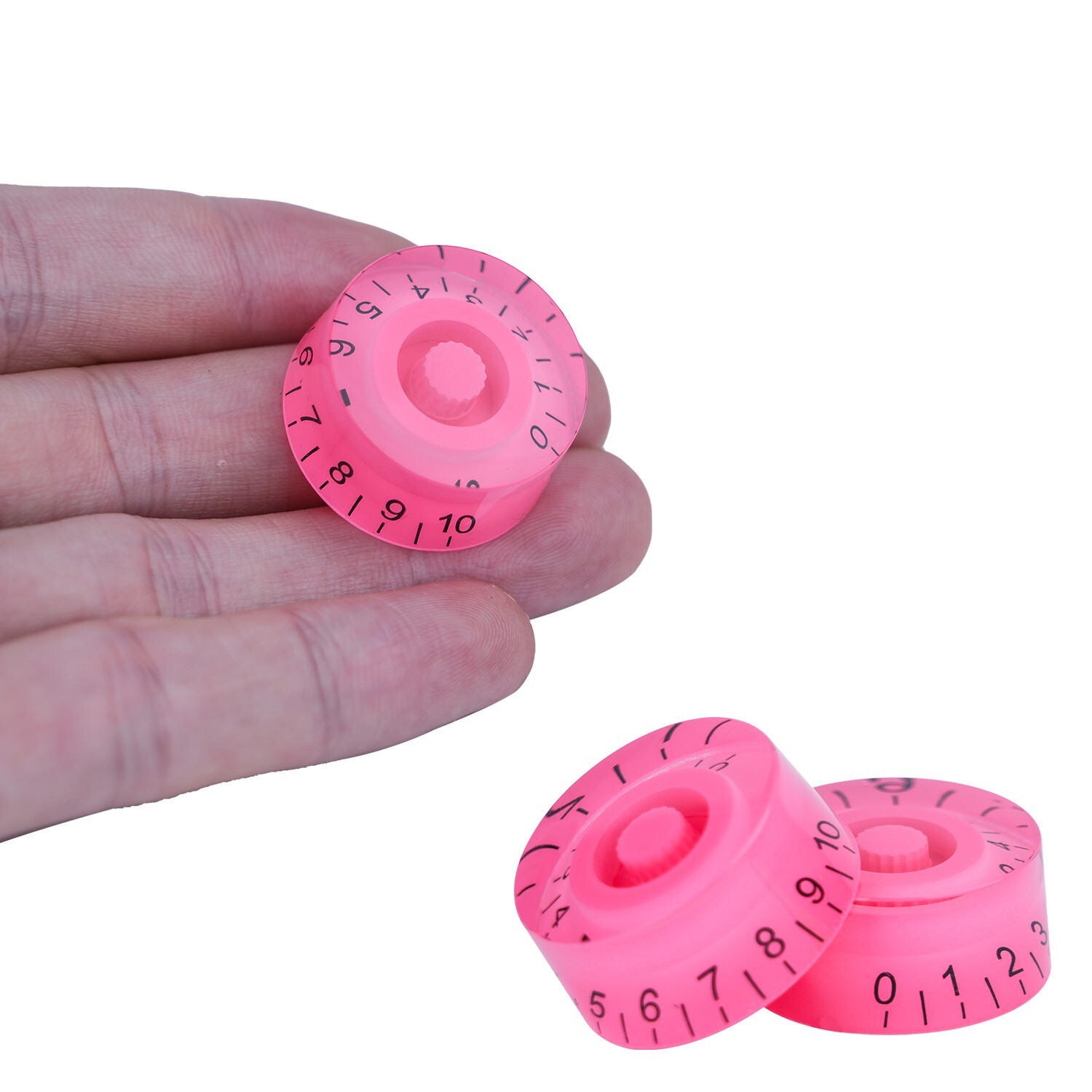 4 Pcs Guitar Bass Knobs Speed Volume Tone Control Knobs For Les Paul Guitar Pink