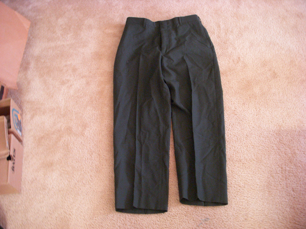 ARMY MENS GREEN AG 489 POLYWOOL SERGE PANTS SZ 33S