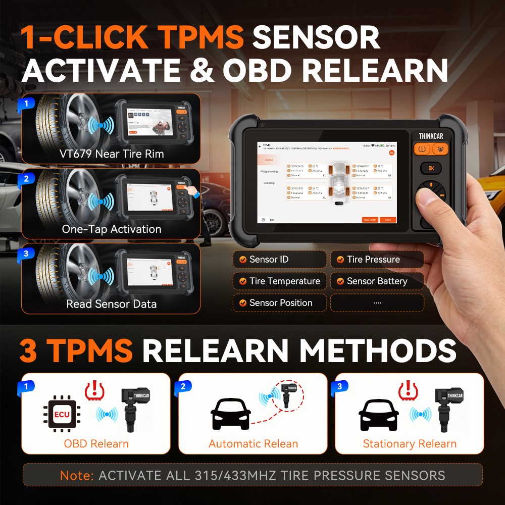 Thinkcar VT679 TPMS System Diagnostics Full System 28 Resets 3yr Free Updates