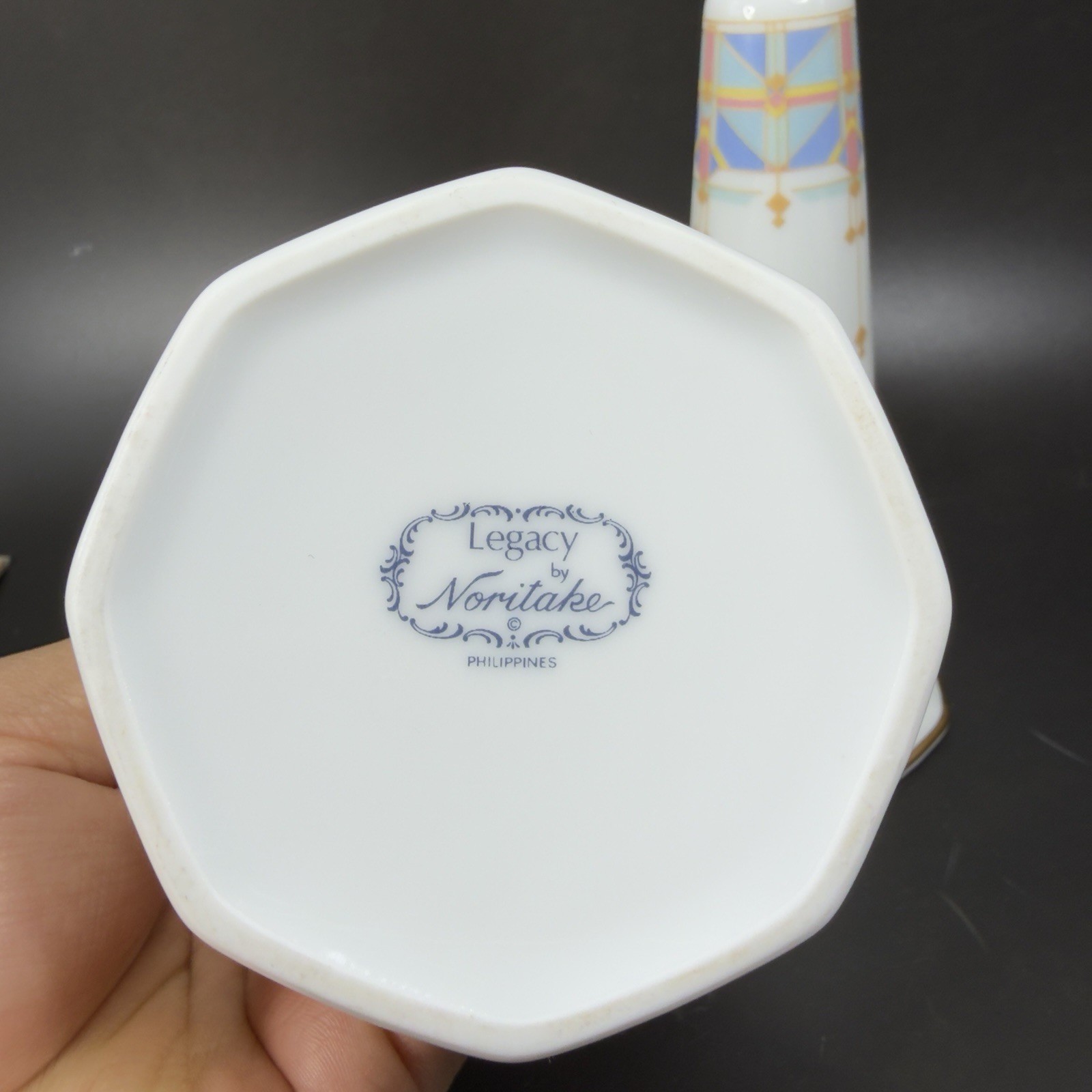 Noritake Fine Porcelain Legacy Porcelain Candle Stick Holder Votive Set 2 VTG